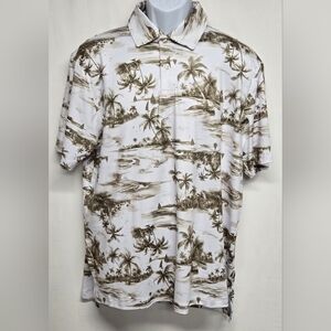 Chaps L Classic Fit Shirt Dri Wear Stretch Soft Short Sleeve Henley Polo